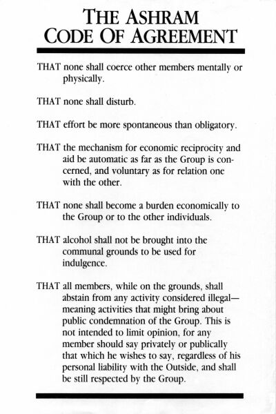 TAT ashram code of conduct