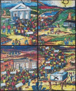 Capetown mural of human line