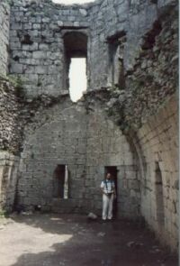 Interior of the remains of the fortification atop Monts&eacute;gur