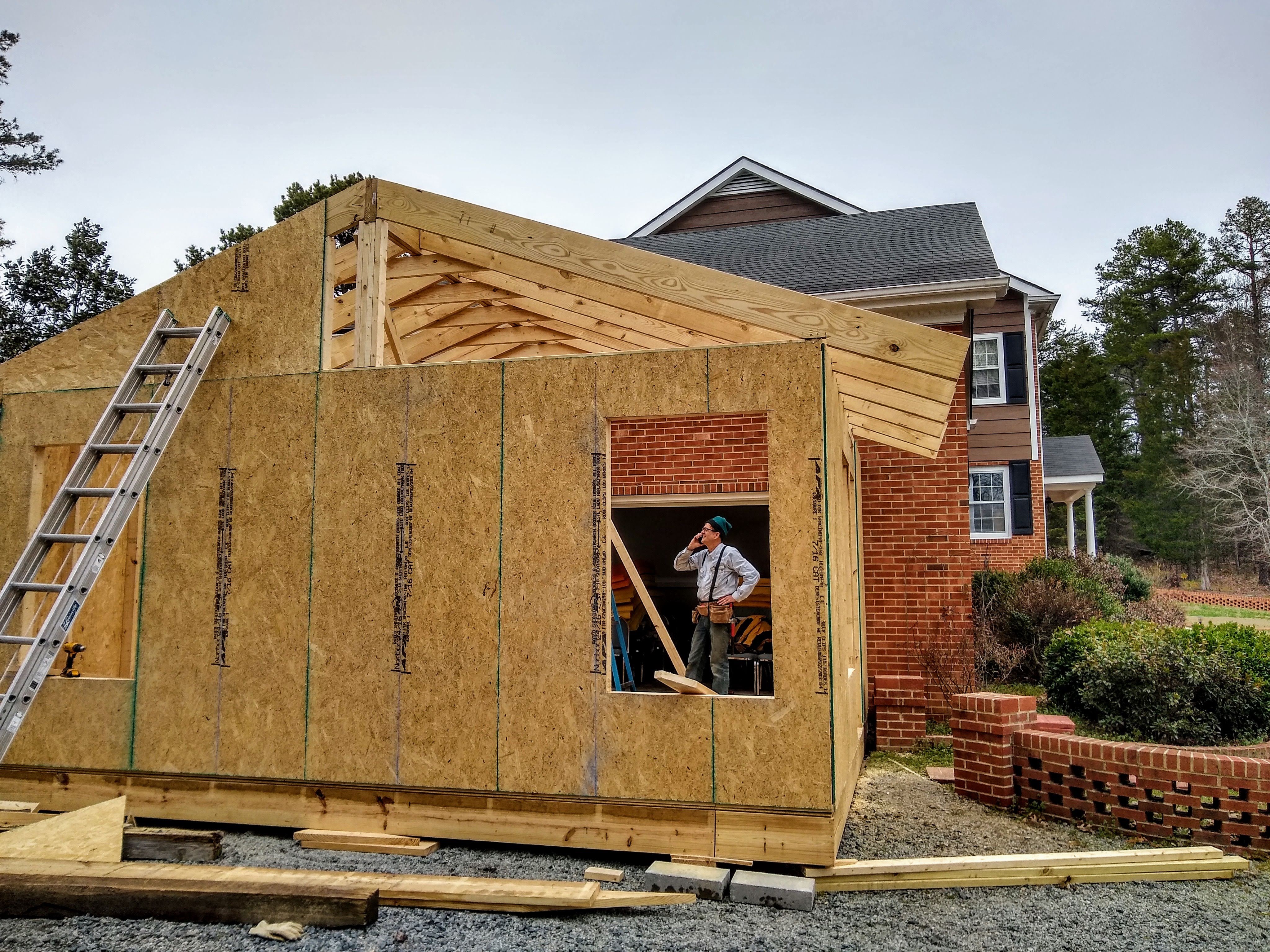 the beginnings of an expanded meeting room