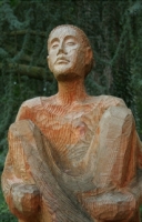 wood-carved contemplative, Mainau Island